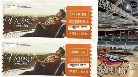 how to book tickets for varisu audio launch